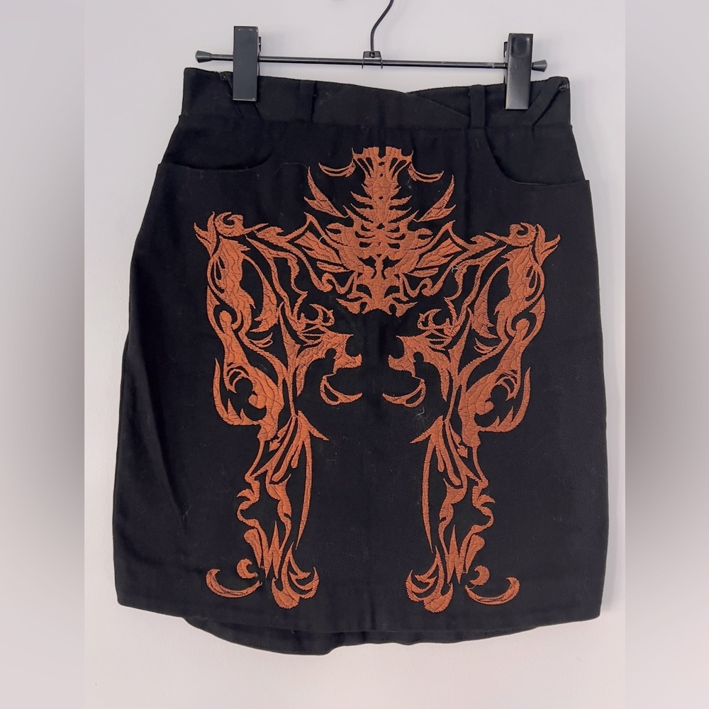 STOLEN EMBROIDERED DENIM SKIRT (FINAL SALE)